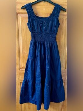 Universal Thread Navy Smocked Tiered Girl's Dress